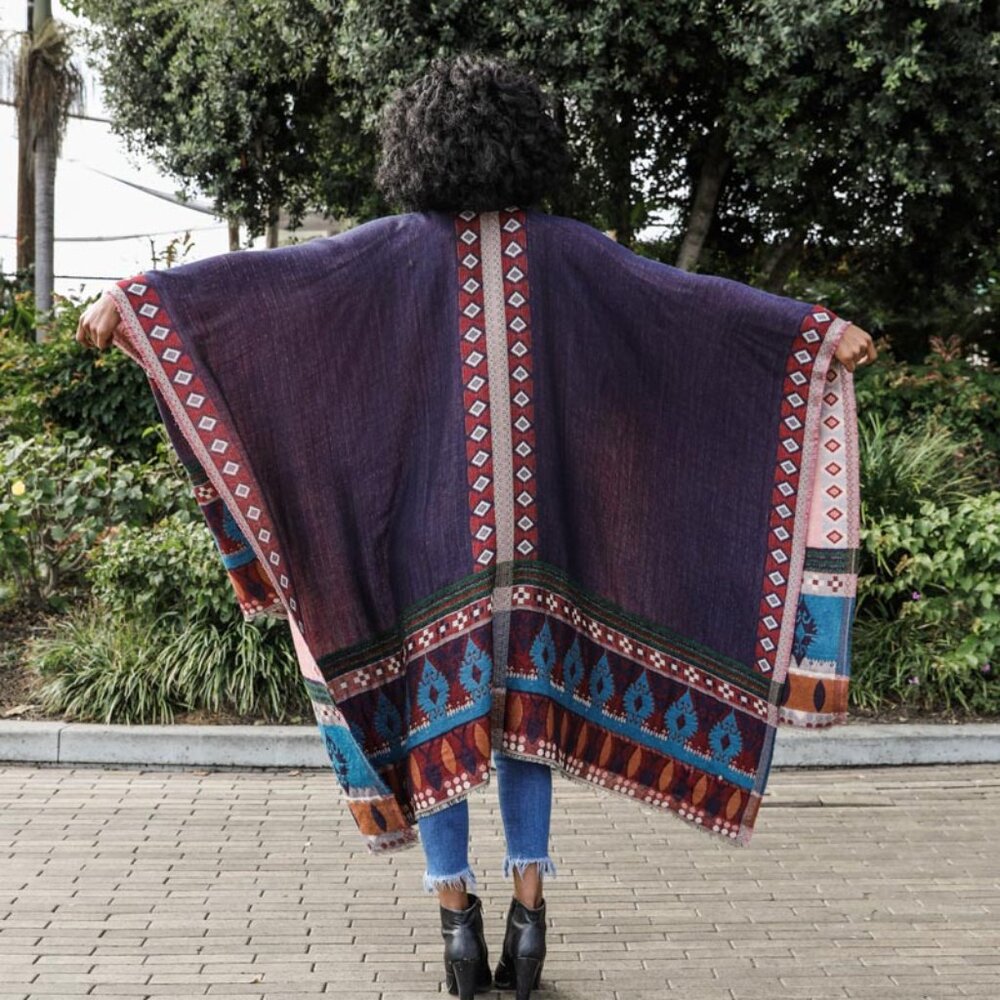 Multi Pattern Ruana - Picture 6 of 7